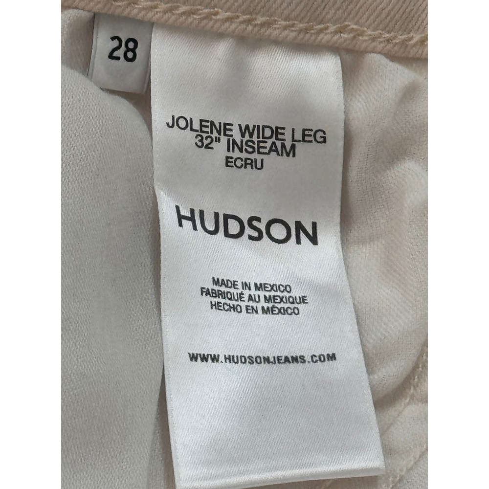Hudson Ecru Jolene Wide Leg Jeans 28 - Picture 6 of 7